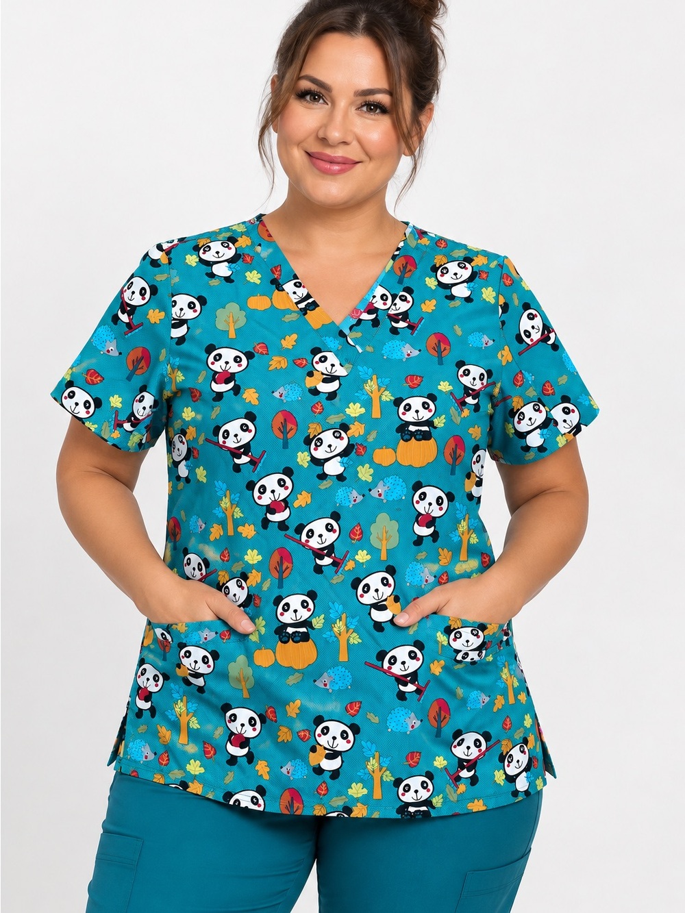 Women’s Medium UA Scrubs Flex Panda Scrub Top